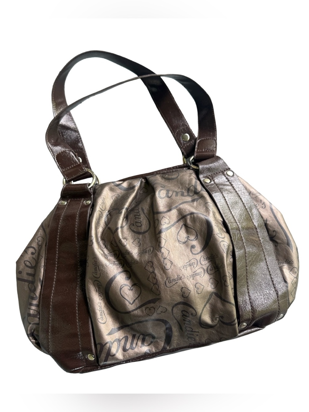 Candies Brown Patterned Shoulder Bag Satchel Hobo Purse